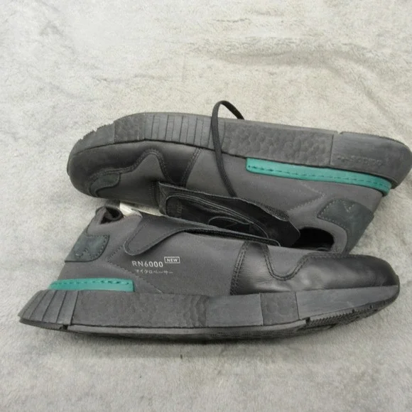 Adidas Futurepacer Shoes Mens 10 Core Black Carbon Green Leather‎ Sneakers NEW